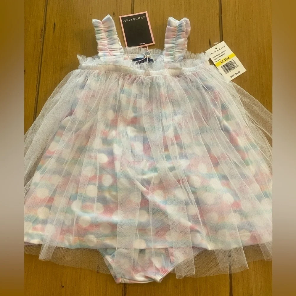 Infant Set Polka Pastel New 12-18 Months Pretty Andy & Evan